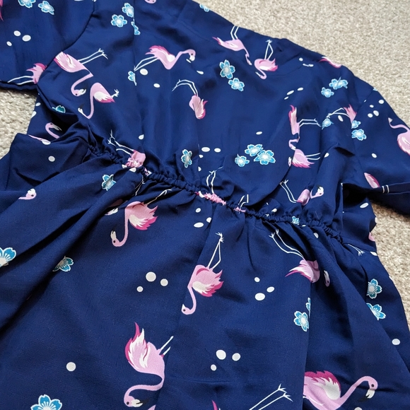 Flamingo long sleeve maxi dress navy blue - Picture 10 of 16